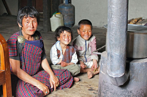 Bhutanese boerenfamilie